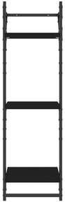 Estante 3 prateleiras parede c/ barras 2 pcs 30x25x100 cm preto