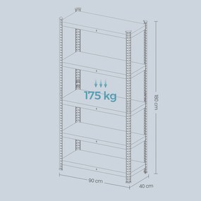 Estante de armazenamento para cargas pesadas 40 x 80 x 160 cm Azul