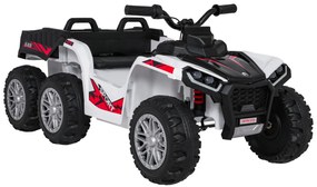 Moto 4 elétrica para crianças 12V 4x4 Sport TX ATV, Rodas Espuma EVA, assento couro ecológico Branca