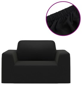 Capa para sofá elástica jersey de poliéster preto