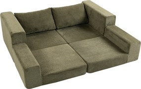 HOMCOM Sofá-Cama Conversível 2 Lugares 4 em 1, Sofá-Cama Comprimido em Chenille 208 cm com Assento Largo, 2 Almofadas, Verde | Aosom Portugal