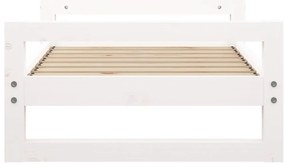 Cama para cães 75,5x55,5x28 cm madeira de pinho maciça branco