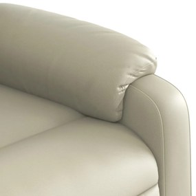 Poltrona de massagens reclinável couro artificial cor creme