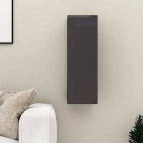 vidaXL Móvel de TV 30,5x30x90 cm derivados madeira cinzento brilhante