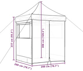 Tenda para festas pop-up dobrável com 4 paredes laterais bordô