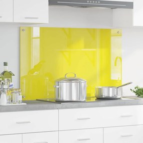 vidaXL Proteção de Cozinha Amarelo 100 x 60 x 0.6 cm vidro temperado