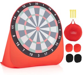 Jogos e actividades de dardos gigantes para exterior, dobráveis e portáteis, com 4 bolas de pontapé 145 x 132 x 165 cm - Vermelho