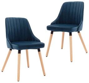 vidaXL Cadeiras de jantar 2 pcs veludo azul