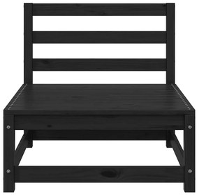 3 pcs conjunto lounge de jardim pinho maciço preto