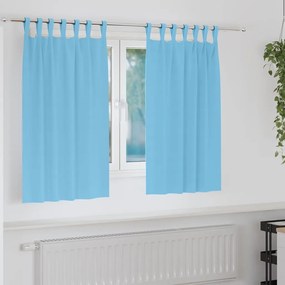 vidaXL Cortinas com cortinas 2 pcs Azul claro Poliéster