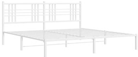 Estrutura de cama com cabeceira 200x200 cm metal branco