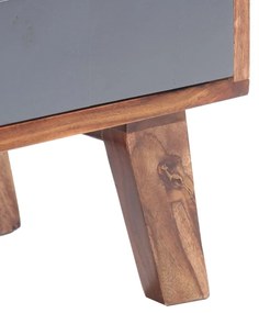 Móvel de TV 140x30x45 cm madeira maciça cinzento