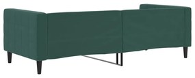 Sofá-cama 90x200 cm veludo verde-escuro