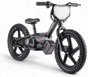 Bicicleta de equilíbrio elétrica de 24 volts com rodas de 16 polegadas, motor elétrico preta