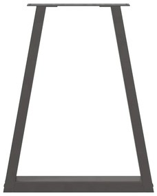 Pés para mesa de jantar em formato de V, 2 peças, antracite, 60x(72-73