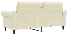 Sofá de 2 lugares veludo 140 cm cor creme