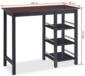 Conjunto de Mesa e 2 Bancos Dovar - Design Industrial