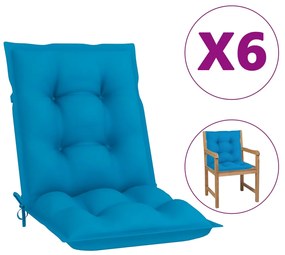 314292 vidaXL Almofadões para cadeiras de jardim 6 pcs azul 100x50x7 cm
