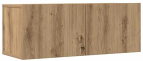 Conjunto de armário TV parede 4 pcs madeira carvalho artisiano