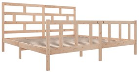 Estrutura de cama 200x200 cm madeira de pinho maciça
