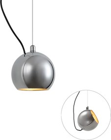Candeeiro pendente de design cromado para sistema de calha monofásico - Slimline Sara