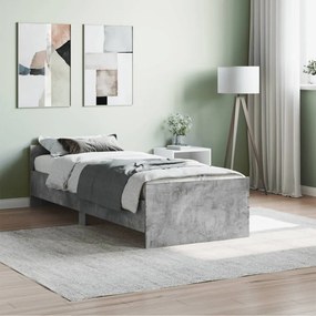 vidaXL Estrutura cama solteiro derivados de madeira cinzento cimento