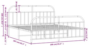 Estrutura de cama sem colchão com pés 160x200 cm preto