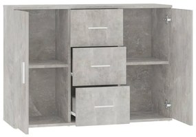 Aparador 91x29,5x65 cm derivados de madeira cinza cimento