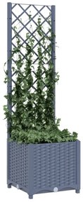 Vaso/floreira jardim c/ treliça 40x40x136 cm PP cinzento azul