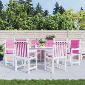 vidaXL Almofadões p/ cadeira de encosto baixo 6 pcs tecido rosa