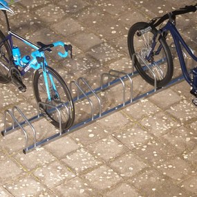 Suporte para bicicletas, 6 unidades, 190 x 32 x 27 cm prateado