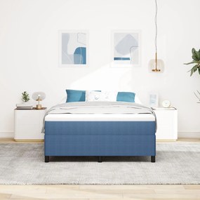 Estrutura de Cama vidaXL Azul 140x200 cm em Tecido Canelado
