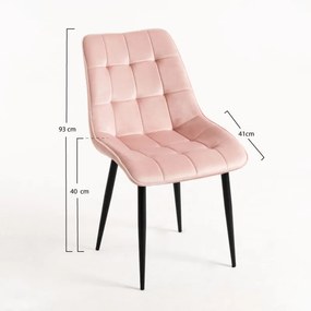 Conjunto de 2 Cadeiras Sade - Rosa - Design Nórdico