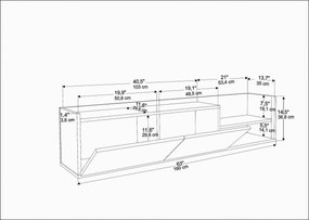 Suporte para TV Krog – Branco – 160x35x36,8 cm