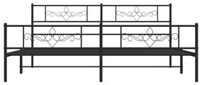 Estrutura de cama sem colchão com pés 180x200 cm preto