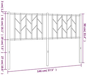 Cabeceira de cama 140 cm metal branco