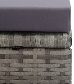 13 pcs conjunto jantar exterior vime e madeira acácia antracite