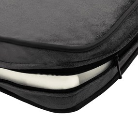Sofá p/ cães 81x43x31cm pelúcia e couro artificial cinza-escuro