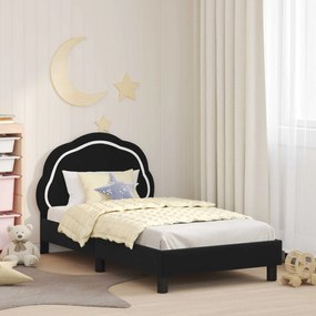 vidaXL Estrutura de Cama Infantil com Cabeceira Preto 80 x 160 cm