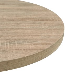 Mesa bistrô MDF e aço redonda 80x75 cm cor de carvalho