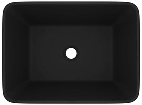 Lavatório luxuoso 41x30x12 cm cerâmica preto mate