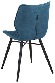 Conjunto de 2 cadeiras de jantar em tecido azul turquesa LISLE Beliani