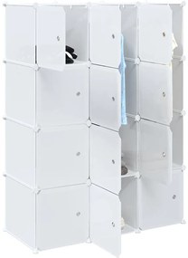 vidaXL Organizador cubos armazenamento com 12cubos varões suspensos PP