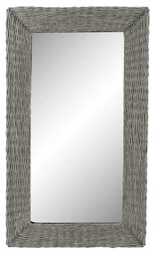 Espelho de Parede Dkd Home Decor Espelho Cinzento Vime Cottage (87 X 4 X 147 cm)