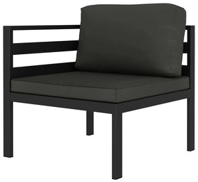 6 pcs conjunto lounge jardim com almofadões alumínio antracite