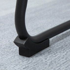HOMCOM Conjunto de 2 Bancos Altos de Cozinha Estofados em PU Bancos de Bar com Base Antiderrapante e Apoio para os Pés Estilo Moderno Carga Máxima 120kg 43x43x97,5cm Preto