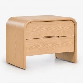 Pack De 2 Mesas De Cabeceira Retangulares 45x40 Cm Em Mdf Claudres Castanho Roble - Sklum