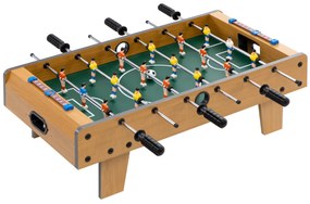 HOMCOM Matraquilho de Mesa para Crianças acima de 6 Anos Jogo de Mesa de Futbol de Madeira com 2 Bolas 6 Varas 2 Marcadores de Pontos 18 Jogadores 69x36,5x22cm Madeira
