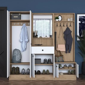Hall Stand P6 – White/Nogueira – 179,4x182,8x37,5 cm