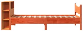 Cama sem colchão 75x190 cm madeira de pinho maciça castanho-mel